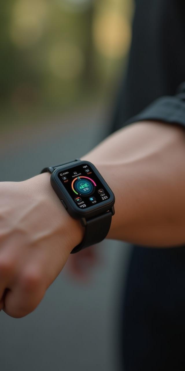 ChronoPulse on wrist showing health dashboard